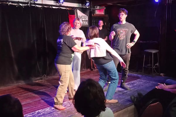 Live comedy performance in Montreal