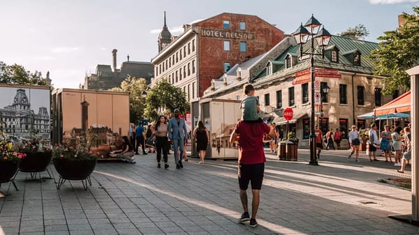 Cobblestone streets in Old Montreal